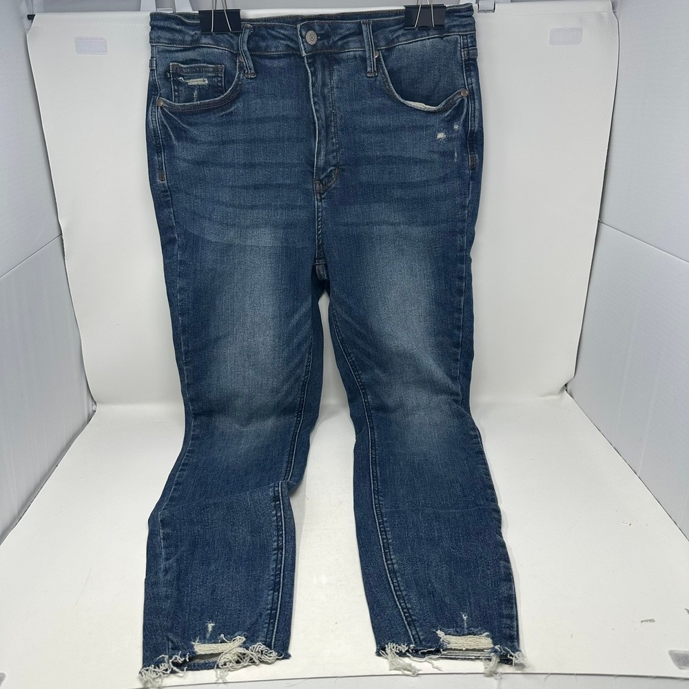 Judy Blue Jeans Women 13/31 Blue Skinny Fit Distressed Raw Hem HighRise